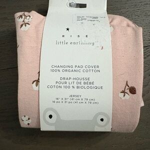 Little earthlings pink organic cotton change pad cover new